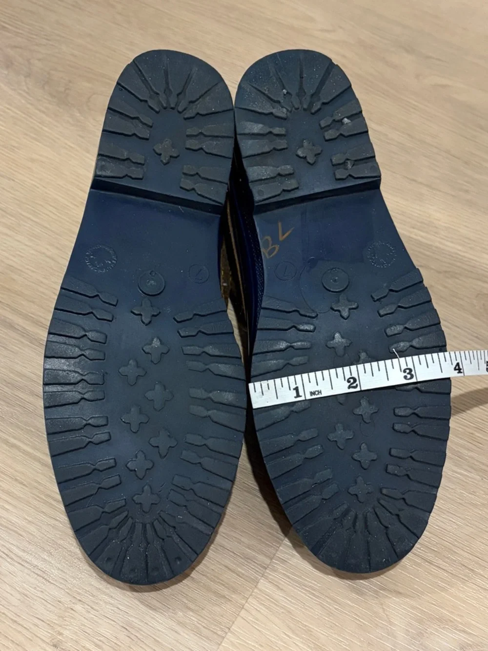 Vintage Baffin Navy and Brown Ankle Duck Boots with Patterned Knit Cuff Size 7 - Picture 5 of 6